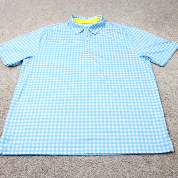 Cutter & Buck Polo Shirt Mens Large Blue CB DryTec Golf Short Sleeve Pullover - Picture 2 of 13